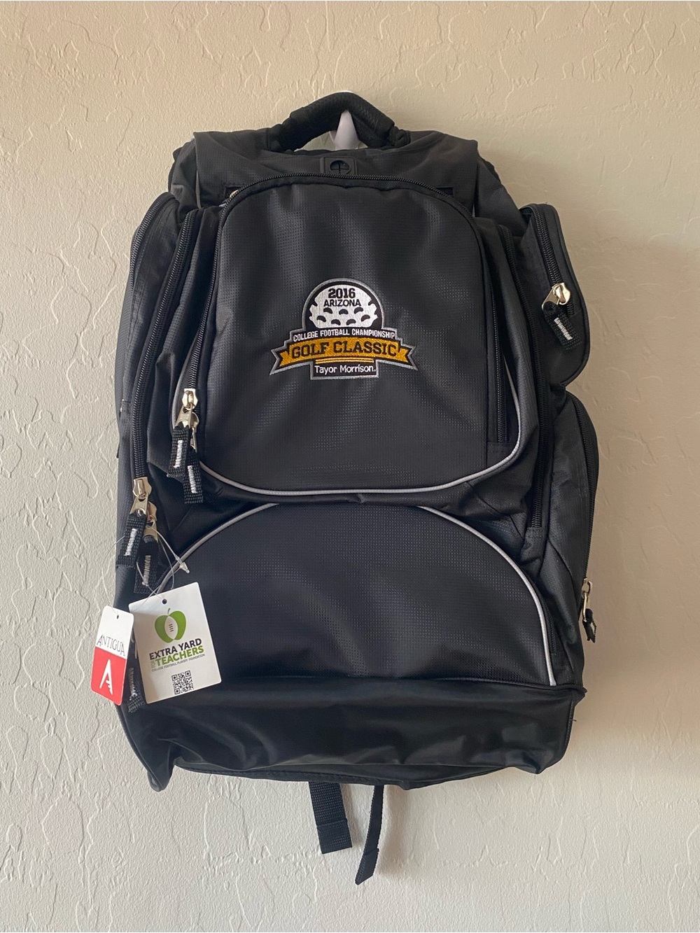 NWT Antigua College Football Championship Black Golf Classic Backpack